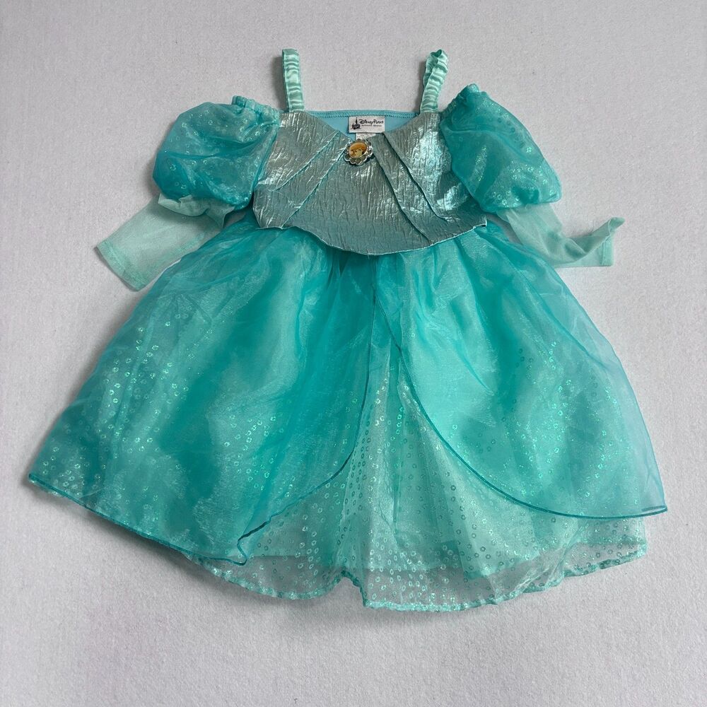 Disney Parks Ariel The Little Mermaid Costume Princess Dress Girls XS 4/5 Teal